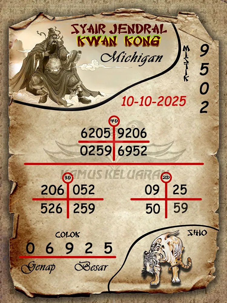 Syair Jendral Kwan Kong michigan 10 10 2025