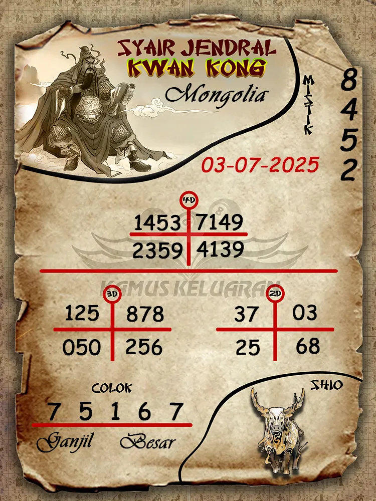 syair jendral kwan kong Mongolia 03 07 2025