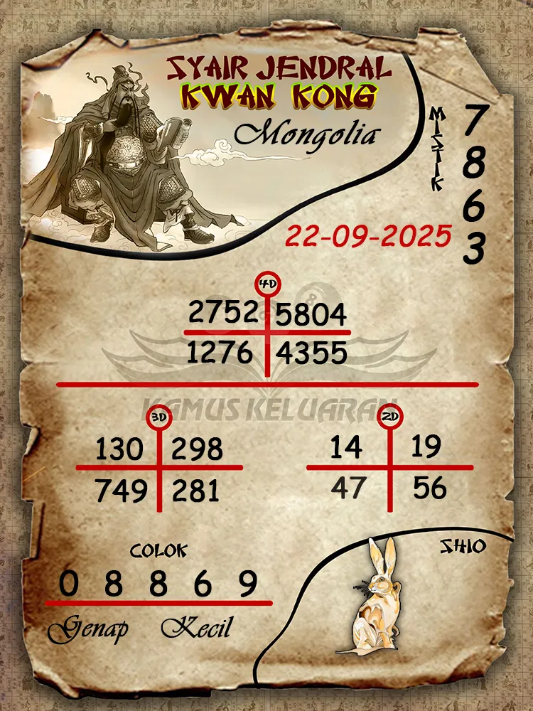 syair jendral kwan kong Mongolia 22 09 2025