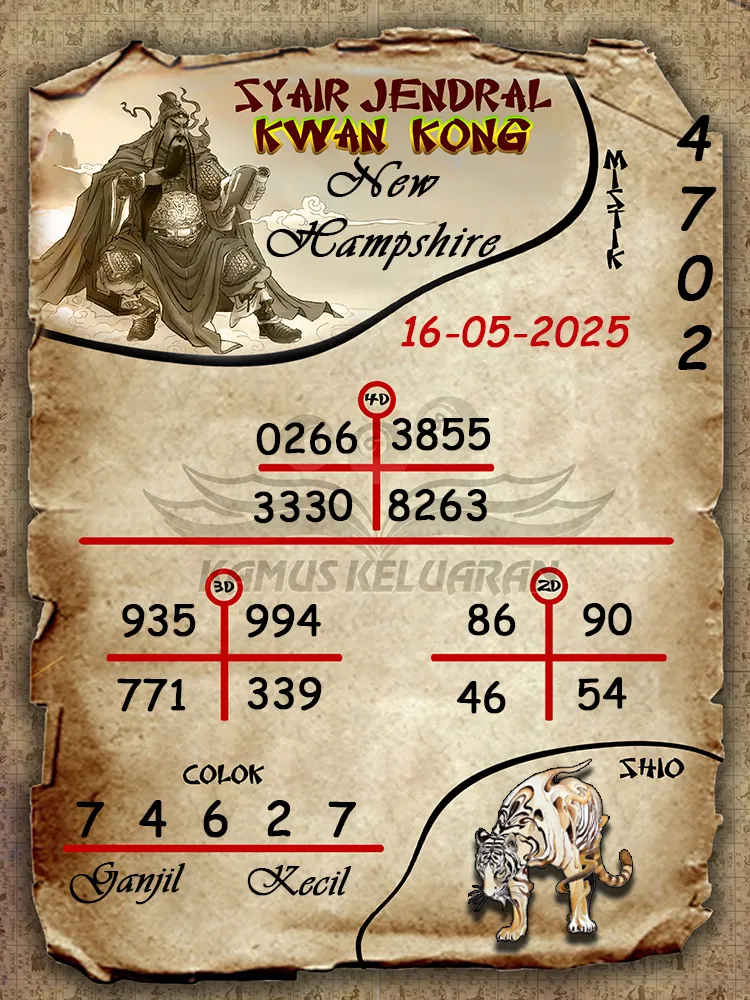 syair jendral kwan kong new hampshire 16 05 2025
