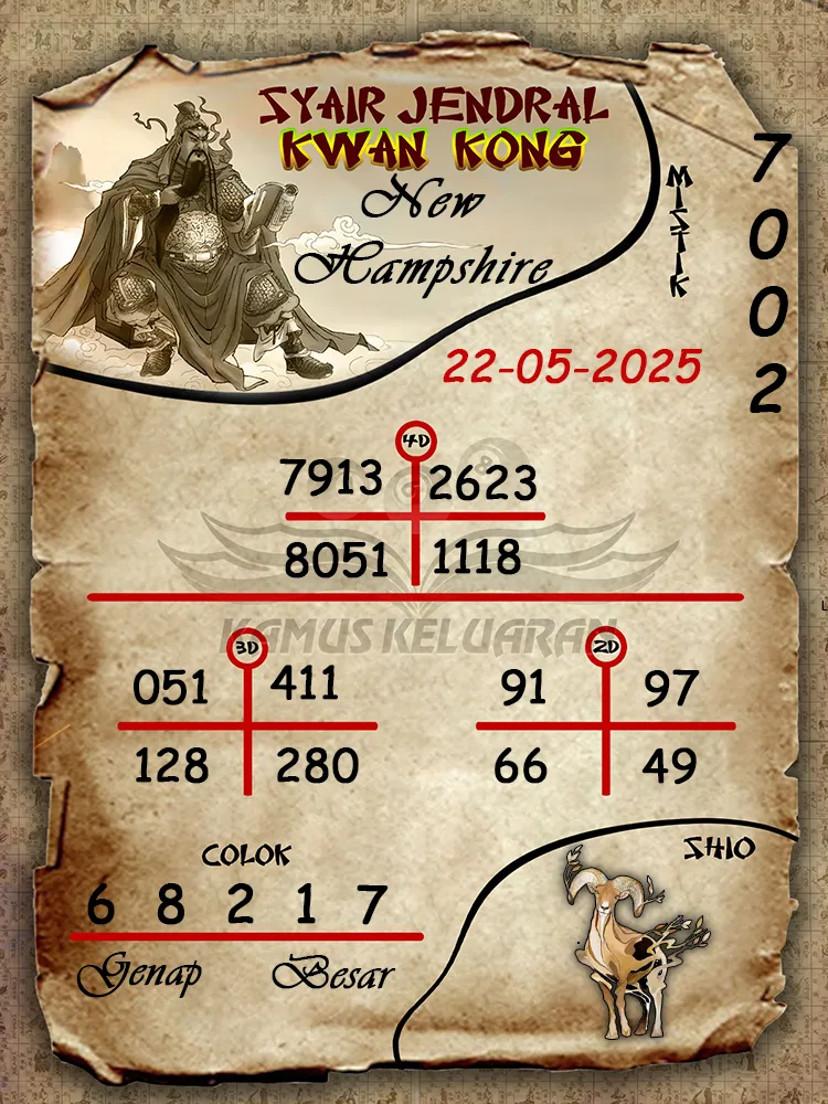 syair jendral kwan kong new hampshire 22 05 2025