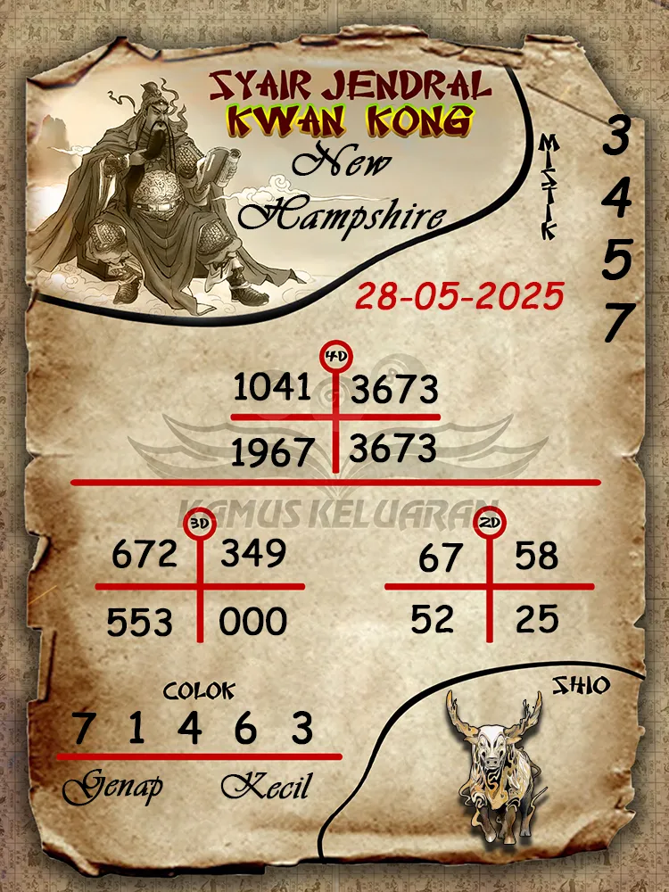 syair jendral kwan kong new hampshire 28 05 2025