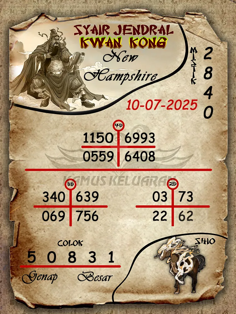syair jendral kwan kong New Hampshire 10 07 2025
