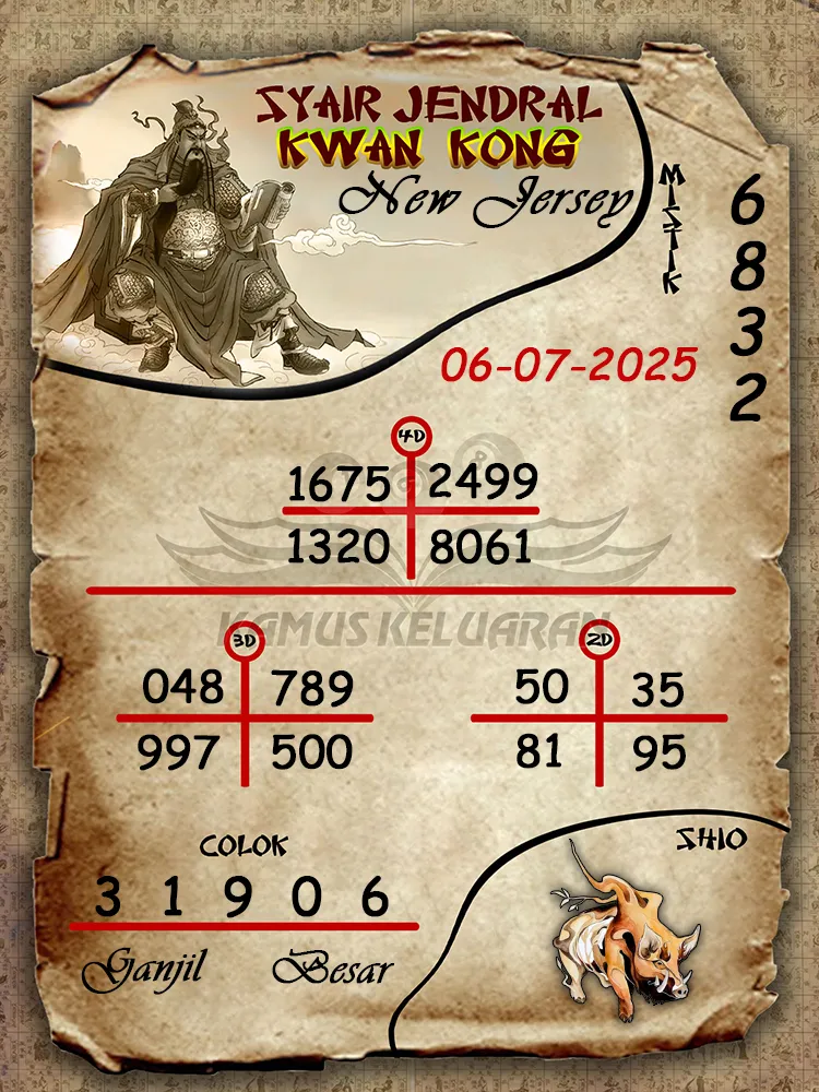 syair jendral kwan kong New Jersey 06 07 2025