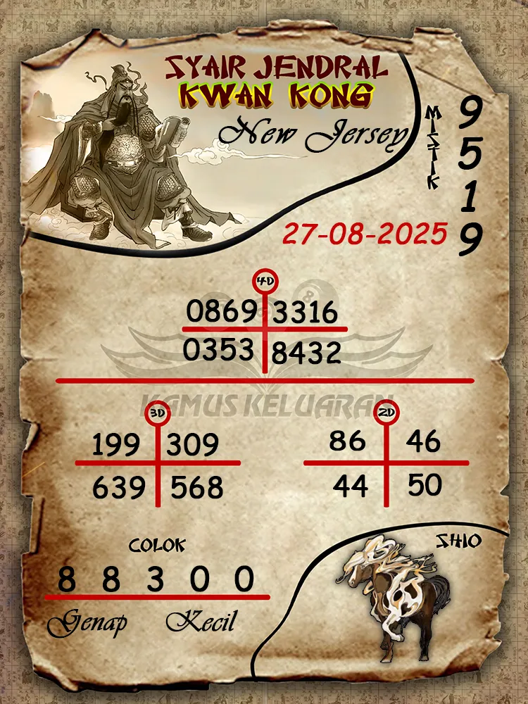 syair jendral kwan kong New Jersey 27 08 2025
