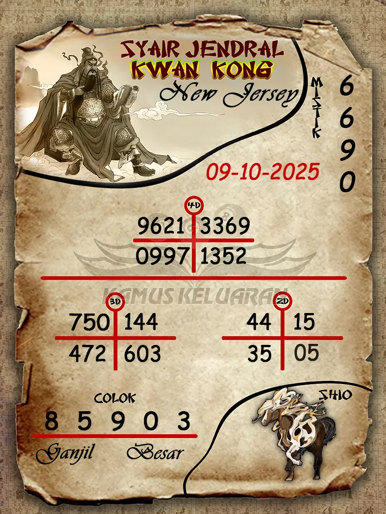 Syair Jendral Kwan Kong New Jersey 09 10 2025