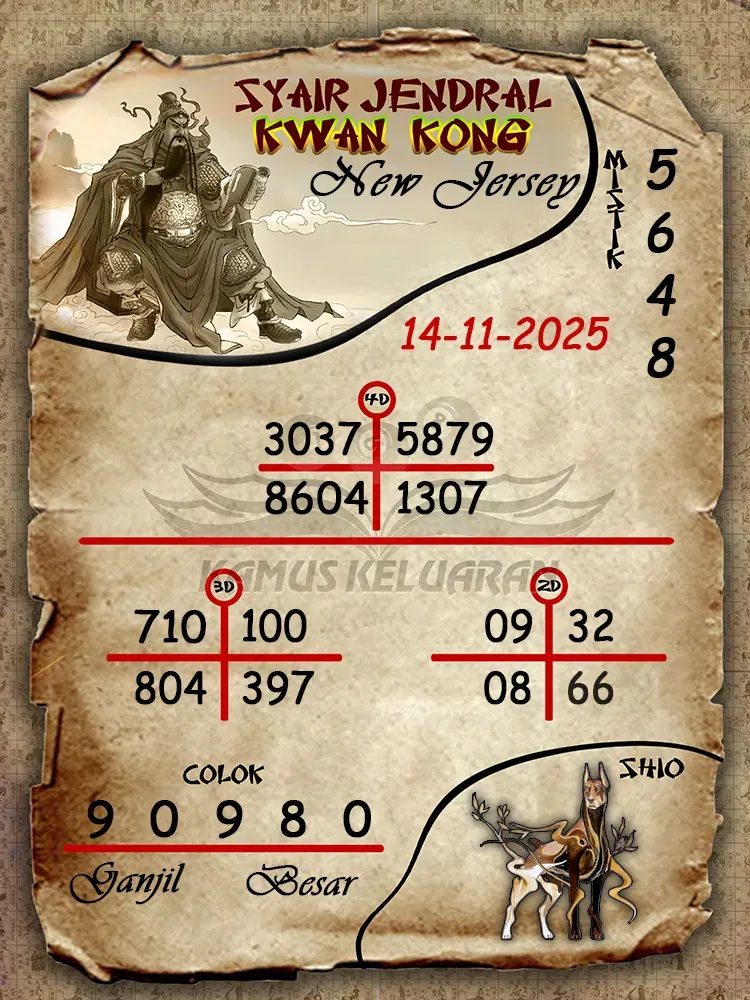 Syair Jendral Kwan Kong New Jersey 14 11 2025