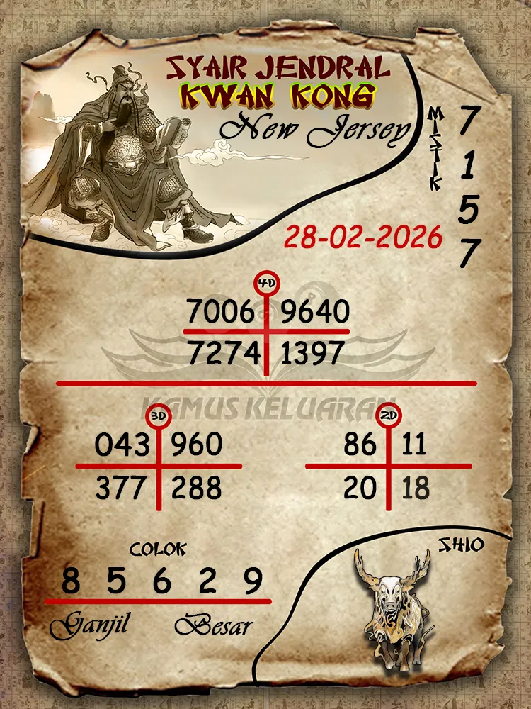 Syair Jendral Kwan Kong New Jersey 28 02 2026