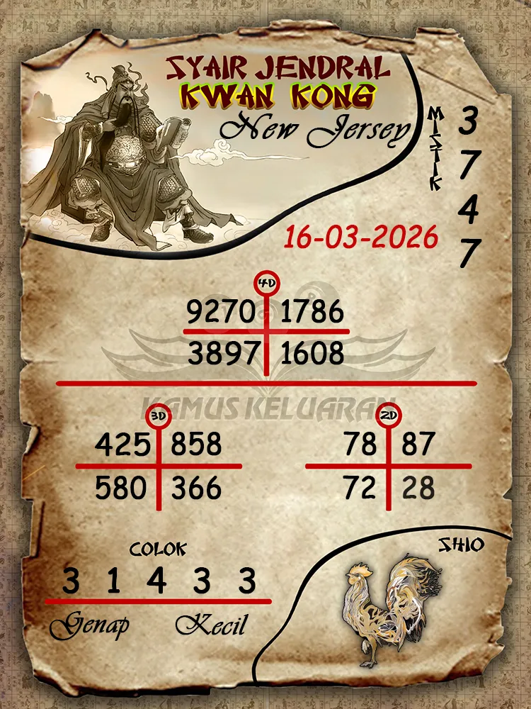 Syair Jendral Kwan Kong New Jersey 16 03 2026
