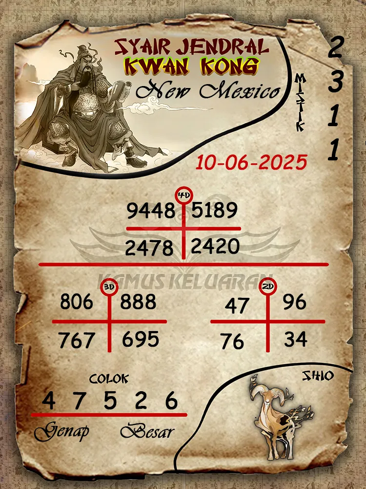 syair jendral kwan kong new mexico 10 06 2025