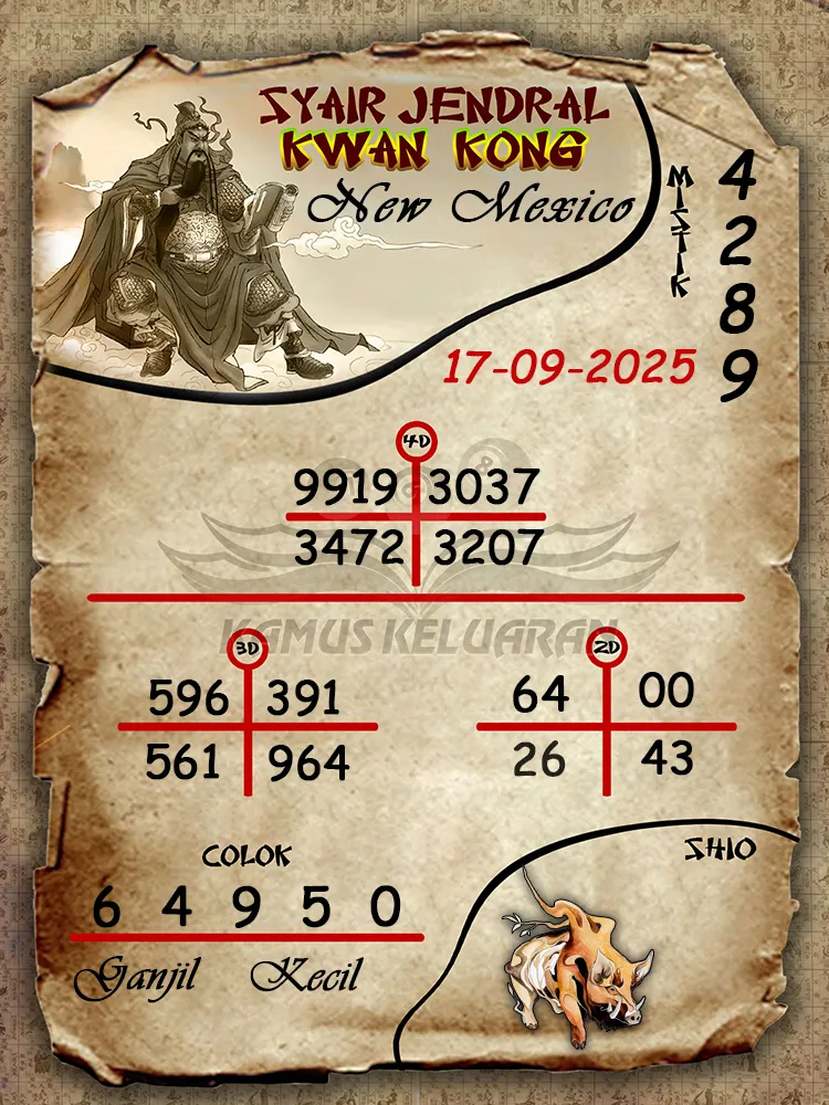 syair jendral kwan kong New Mexico 17 09 2025