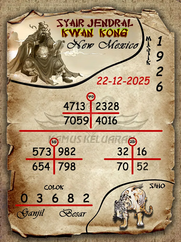 Syair Jendral Kwan Kong New Mexico 22 12 2025