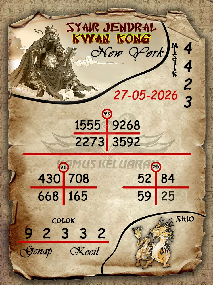 Syair Jendral Kwan Kong New York 27 05 2026