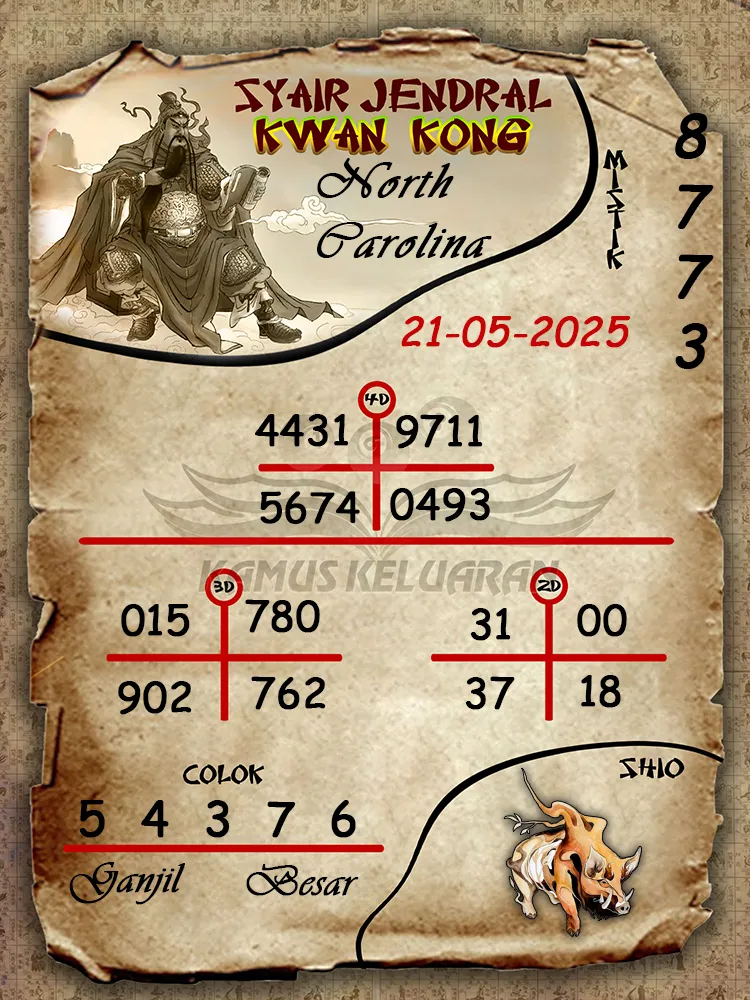 syair jendral kwan kong north carolina 21 05 2025
