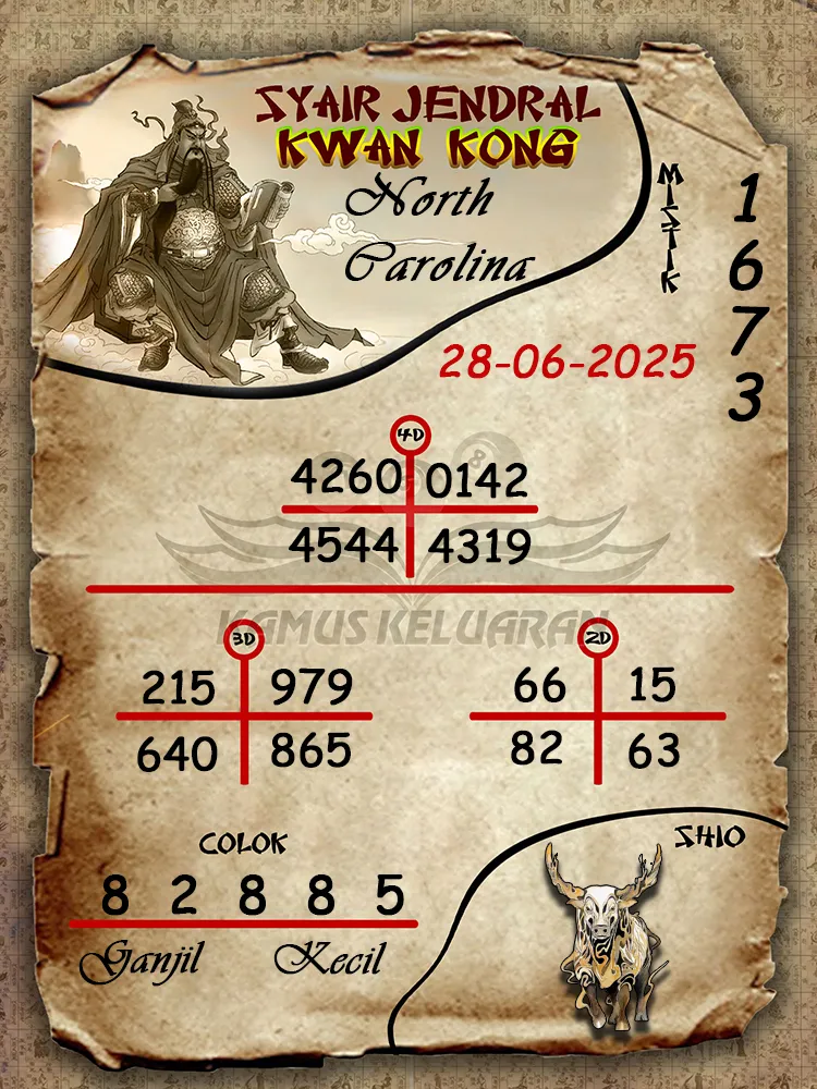 syair jendral kwan kong North Carolina 28 06 2025