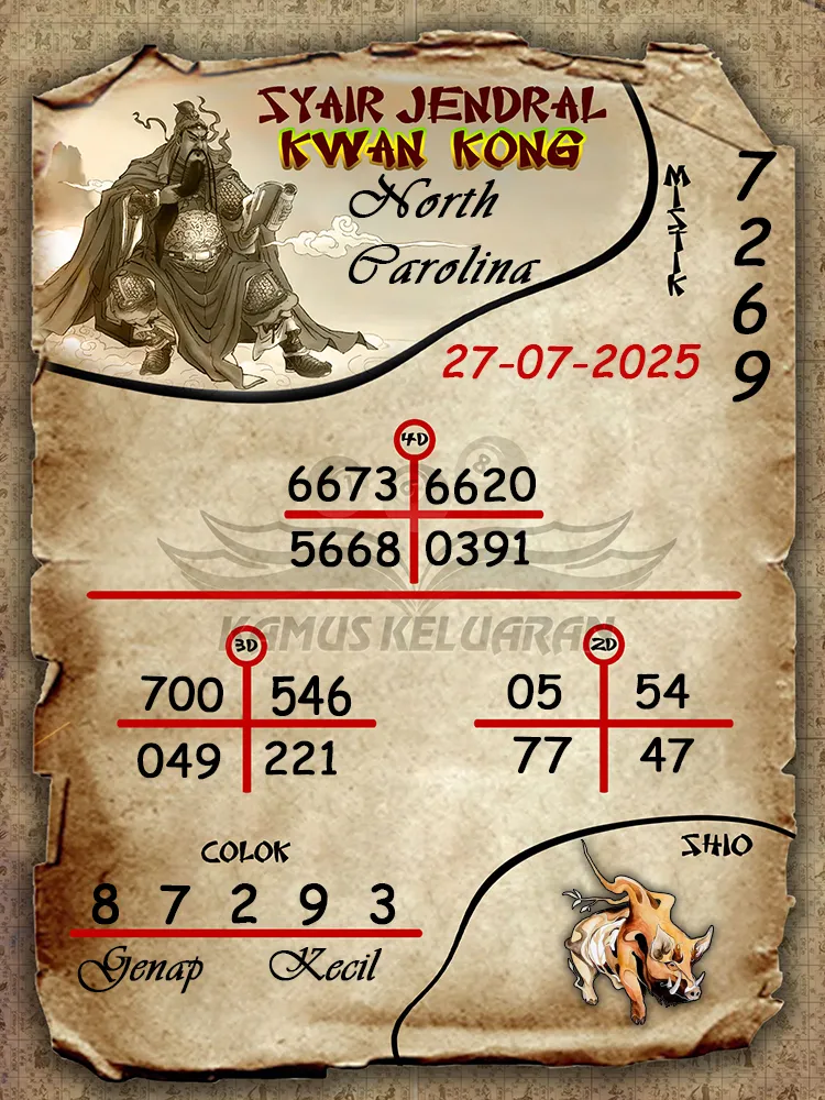 syair jendral kwan kong North Carolina 27 07 2025