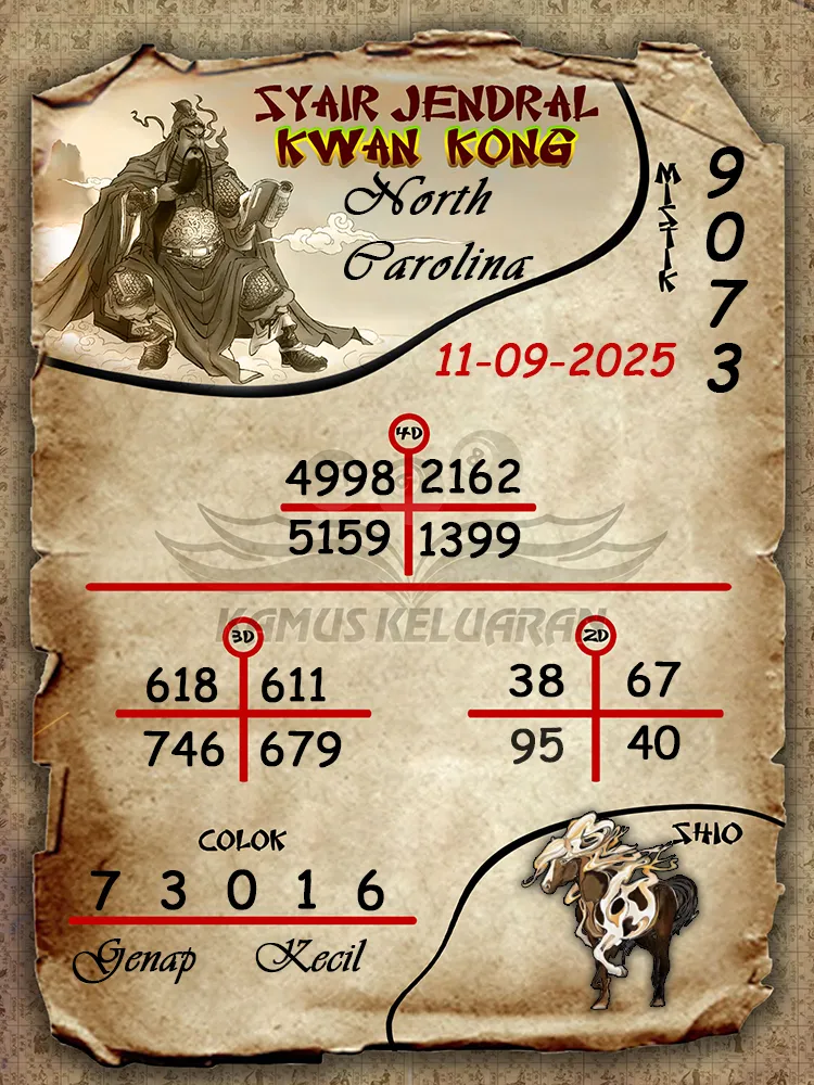 syair jendral kwan kong North Carolina 11 09 2025