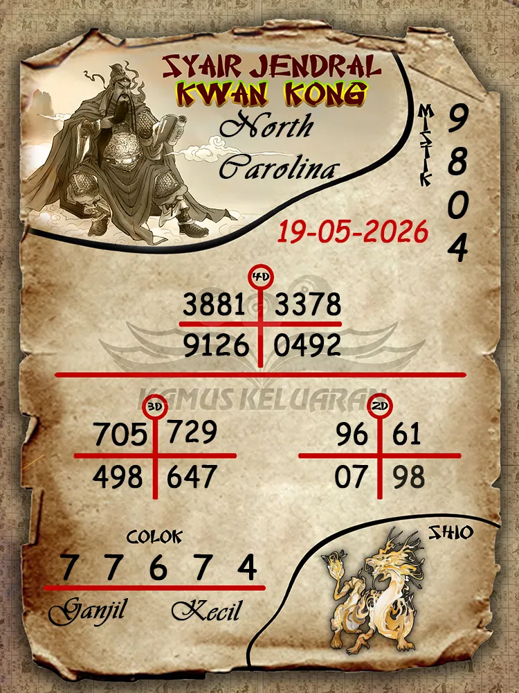 Syair Jendral Kwan Kong North Carolina 19 05 2026