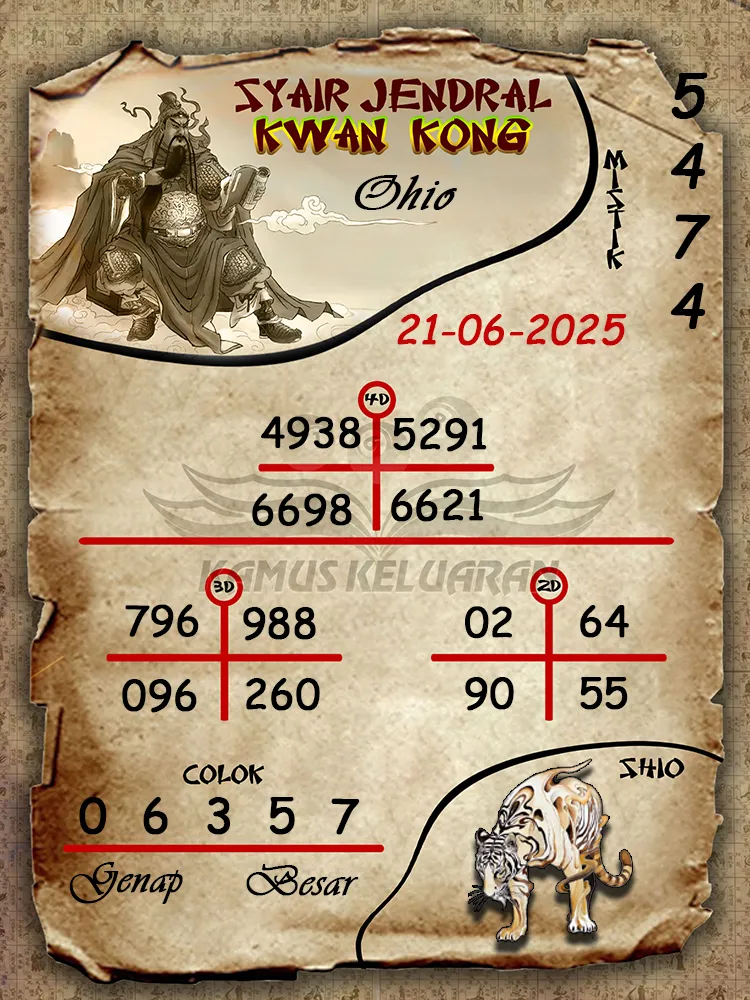 syair jendral kwan kong ohio 21 06 2025