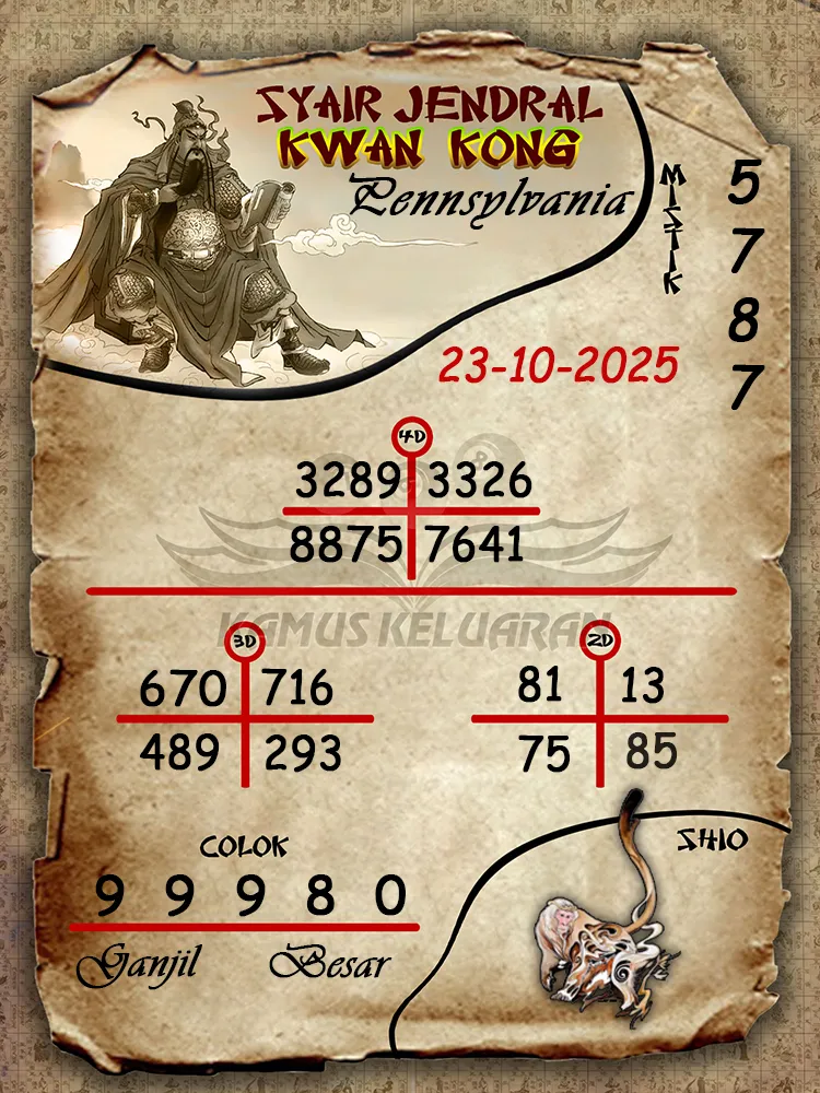 Syair Jendral Kwan Kong Pennsylvania 23 10 2025