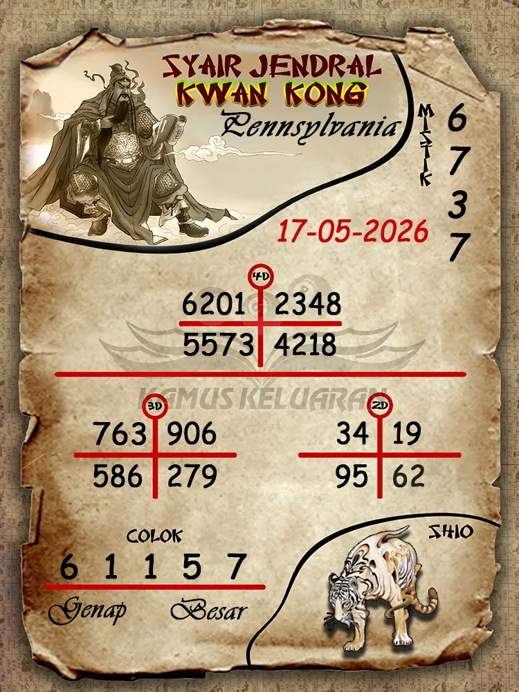 Syair Jendral Kwan Kong Pennsylvania 17 05 2026