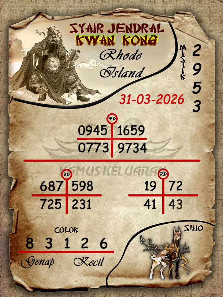 Syair Jendral Kwan Kong Rhode Island 31 03 2026