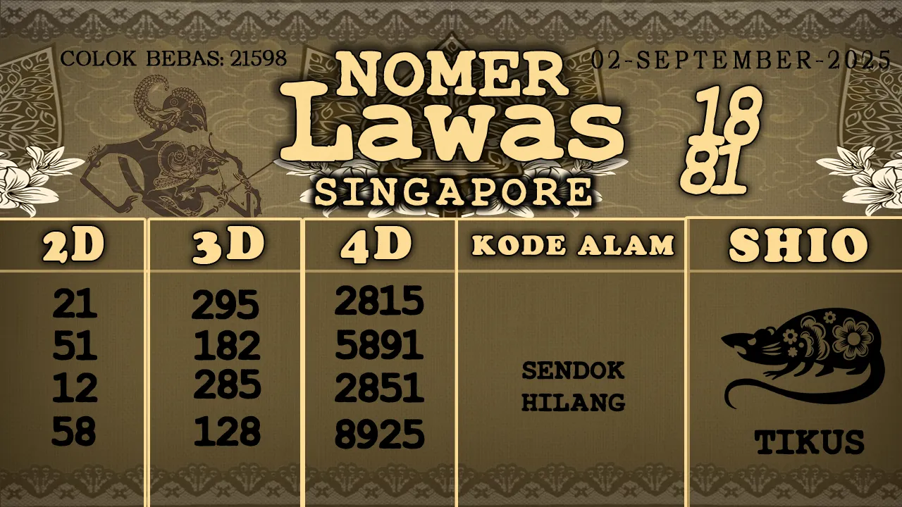 syair Nomer Lawas Singapore 02 09 2025