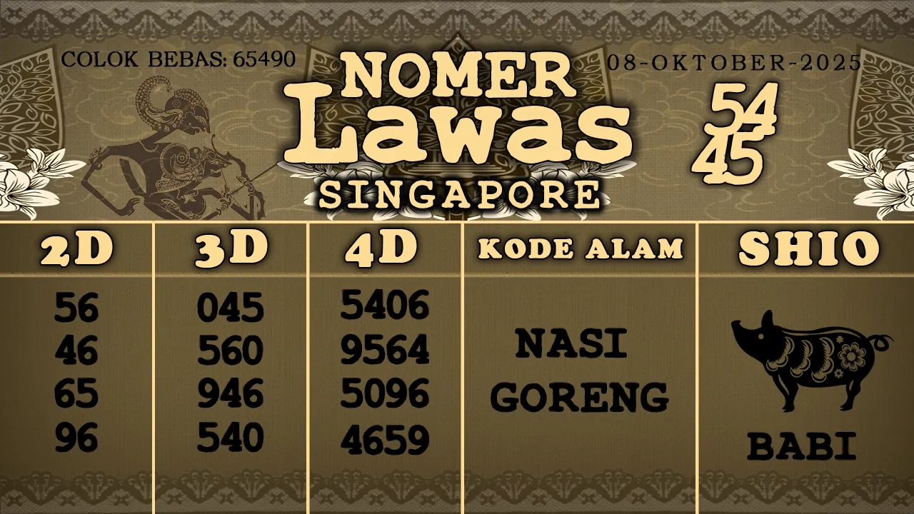 syair Nomer Lawas Singapore 08 10 2025