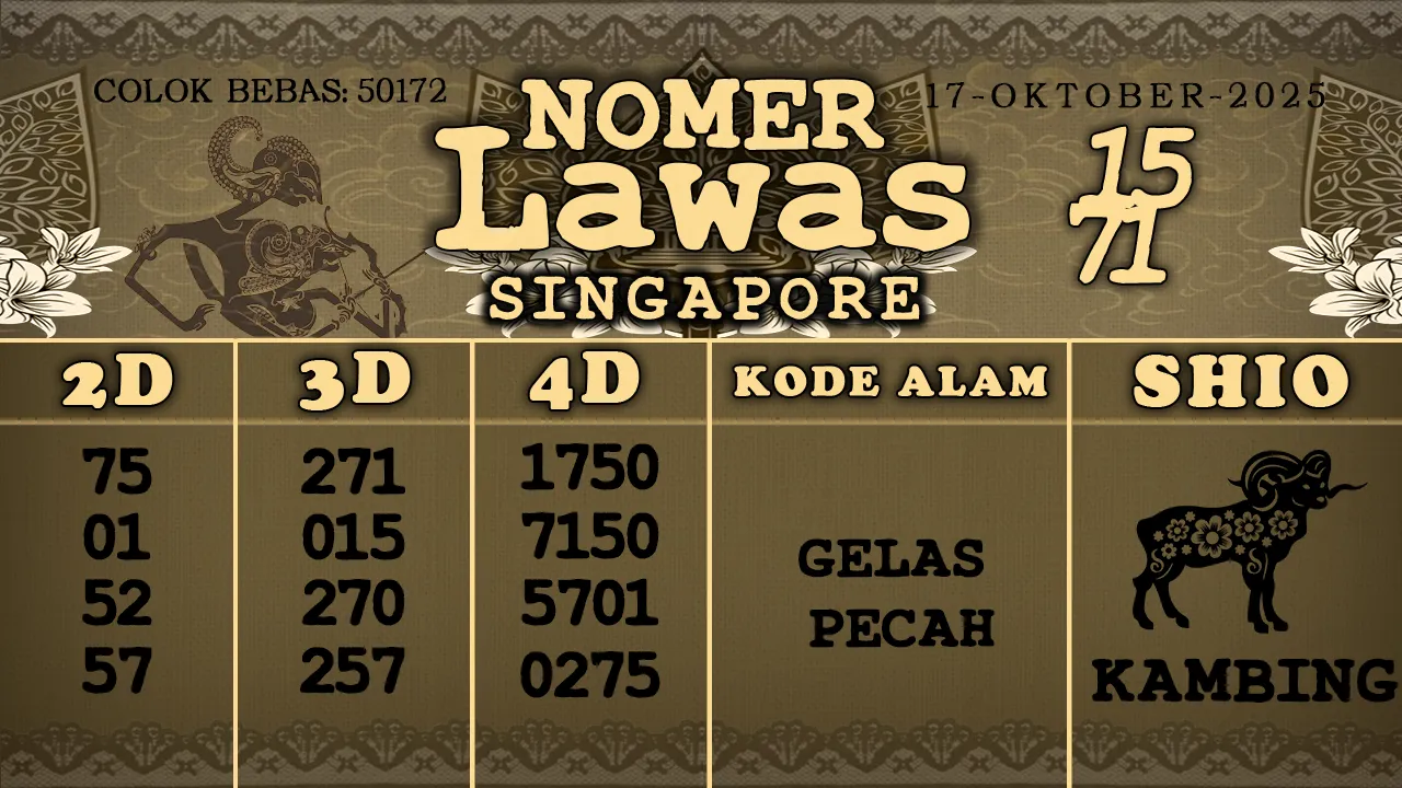 syair Nomer Lawas Singapore 17 10 2025