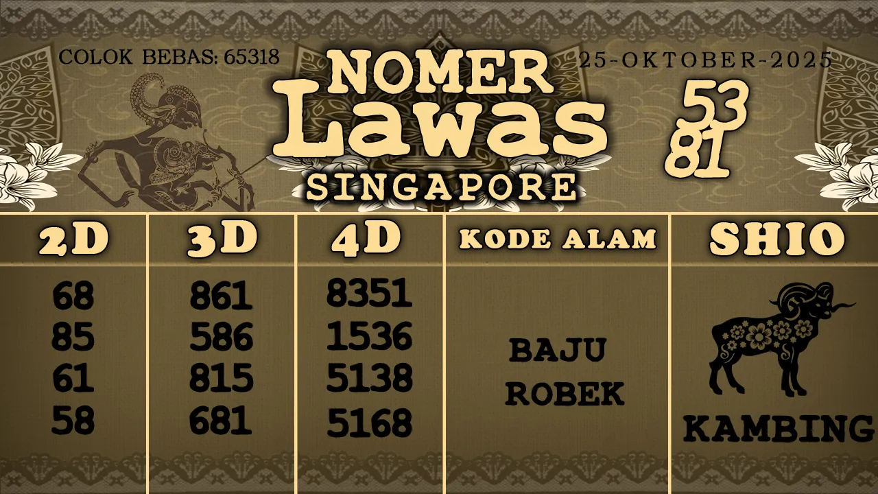 syair Nomer Lawas Singapore 25 10 2025