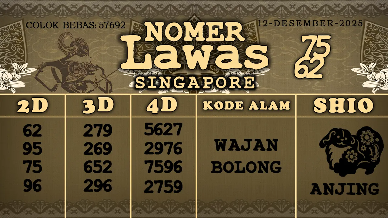 syair Nomer Lawas Singapore 12 12 2025
