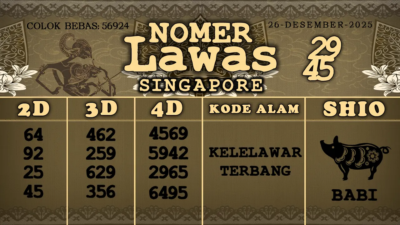 syair Nomer Lawas Singapore 26 12 2025