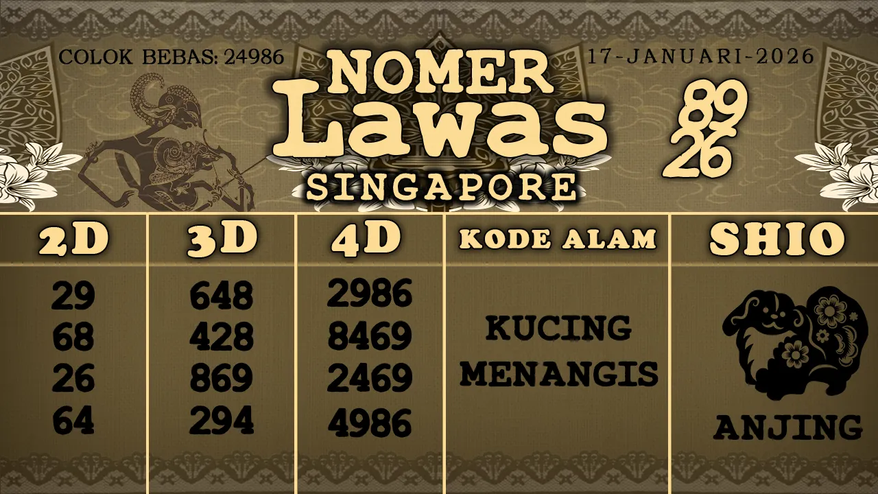 syair Nomer Lawas Singapore 17 01 2026