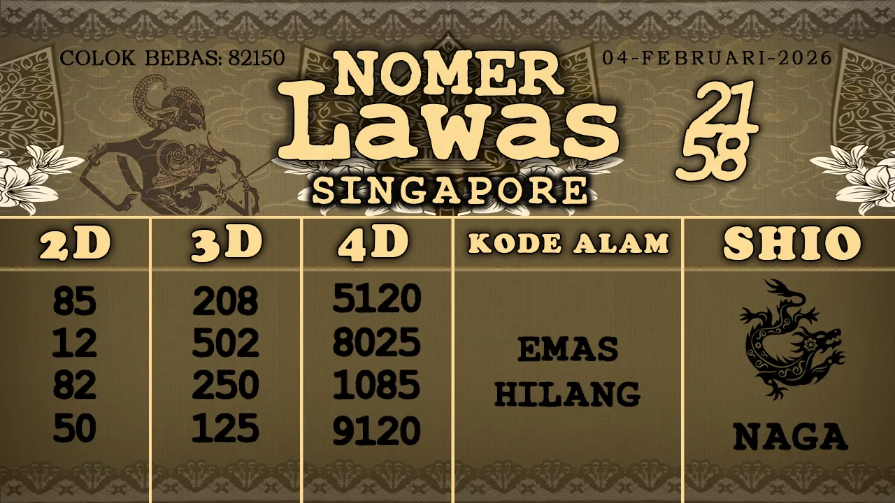 syair Nomer Lawas Singapore 04 02 2026