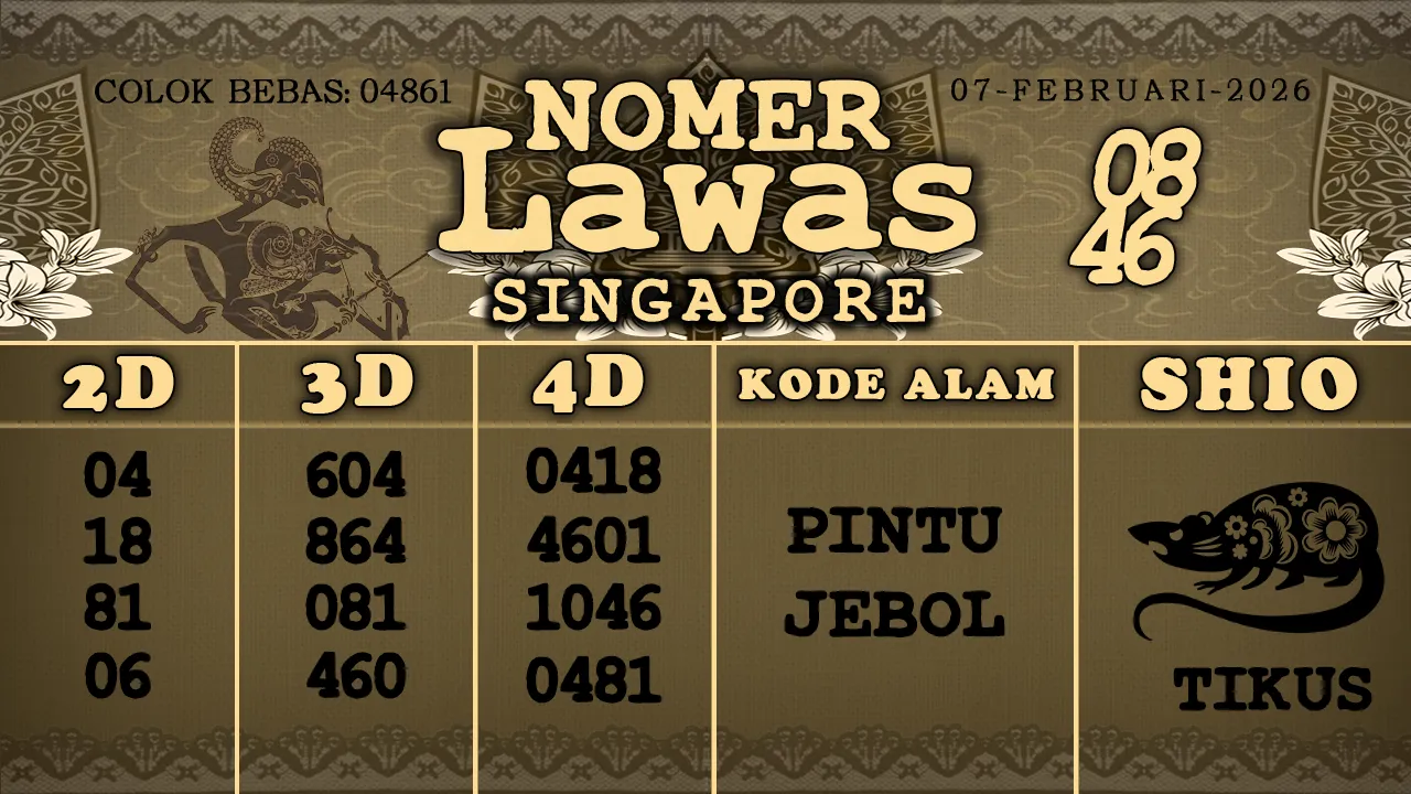 syair Nomer Lawas Singapore 07 02 2026