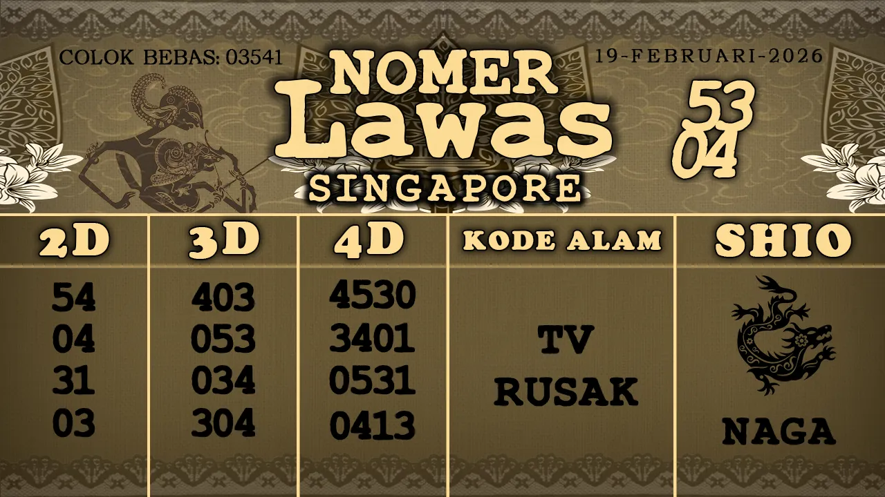 syair Nomer Lawas Singapore 19 02 2026