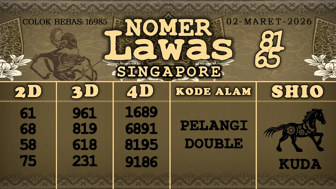 syair Nomer Lawas Singapore 02 03 2026