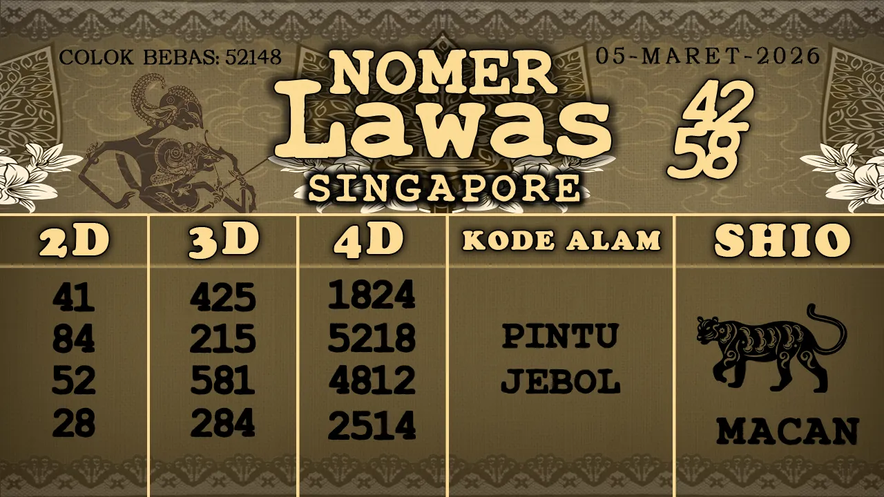 syair Nomer Lawas Singapore 05 03 2026