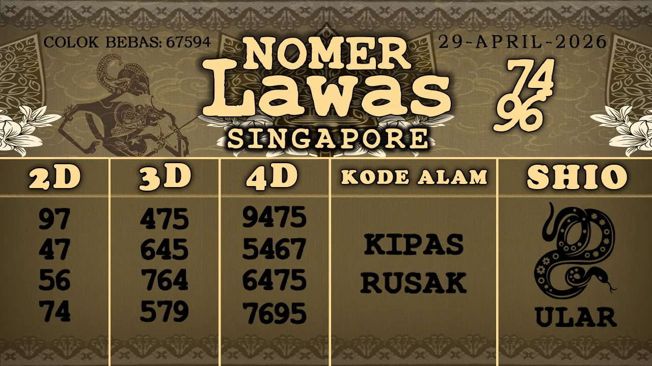 syair Nomer Lawas Singapore 29 04 2026