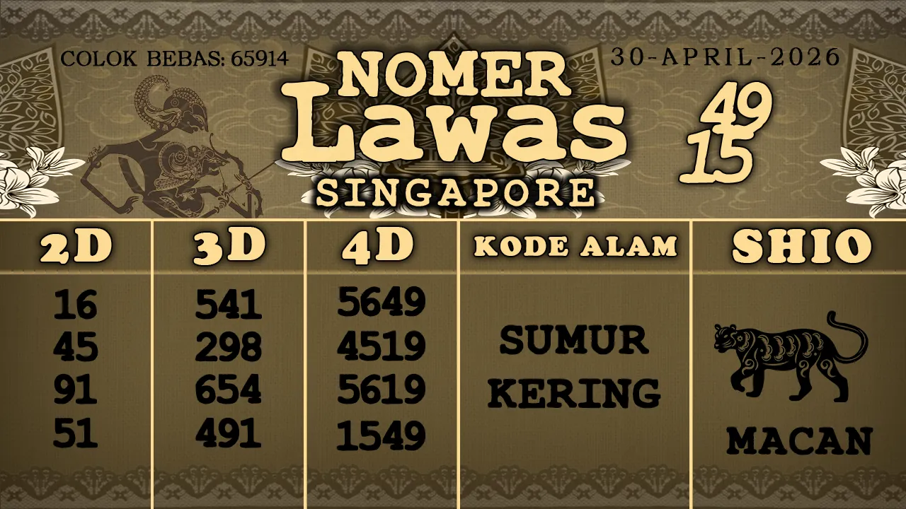 syair Nomer Lawas Singapore 30 04 2026