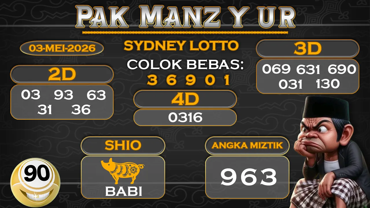 Syair pak manzyur sydney lotto 03 05 2026