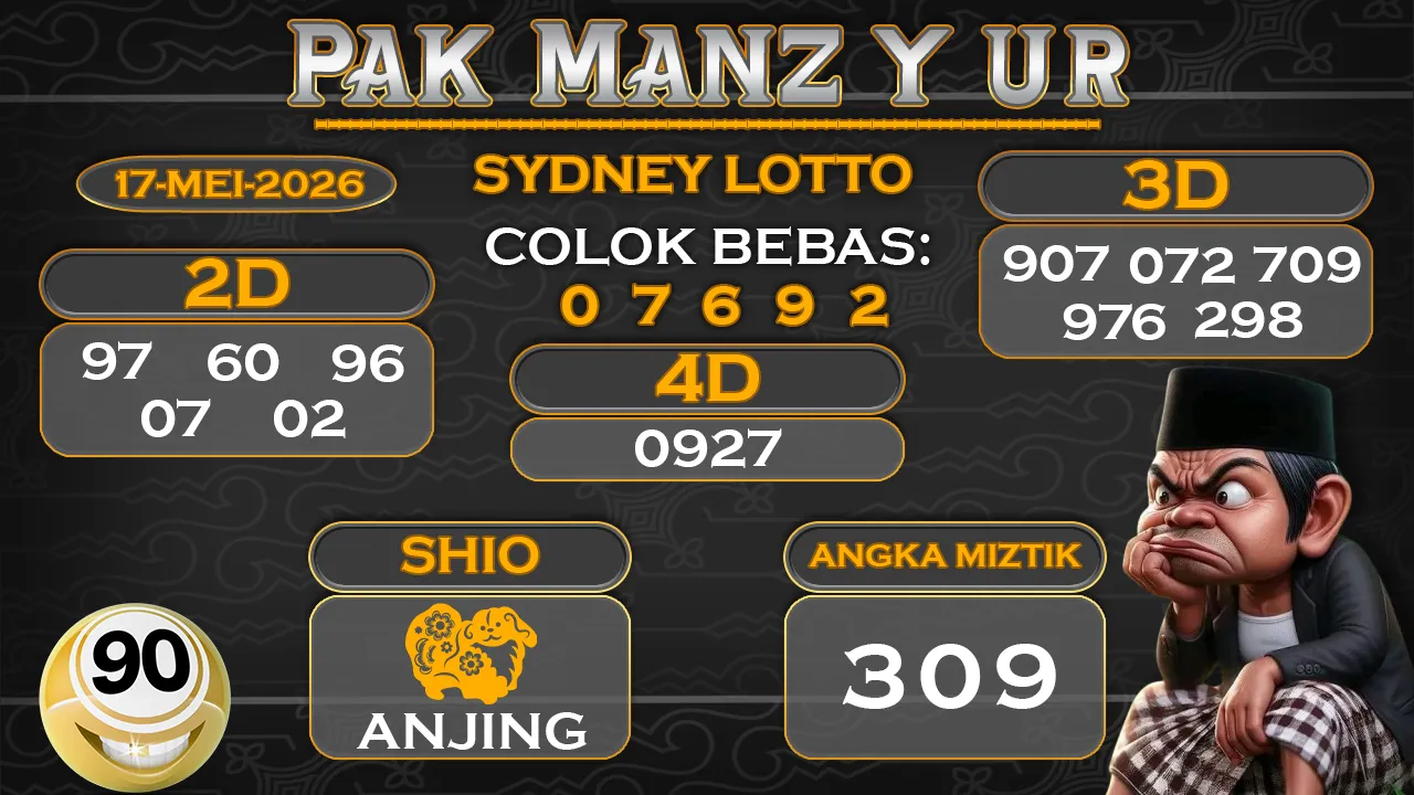 Syair pak manzyur sydney lotto 17 05 2026