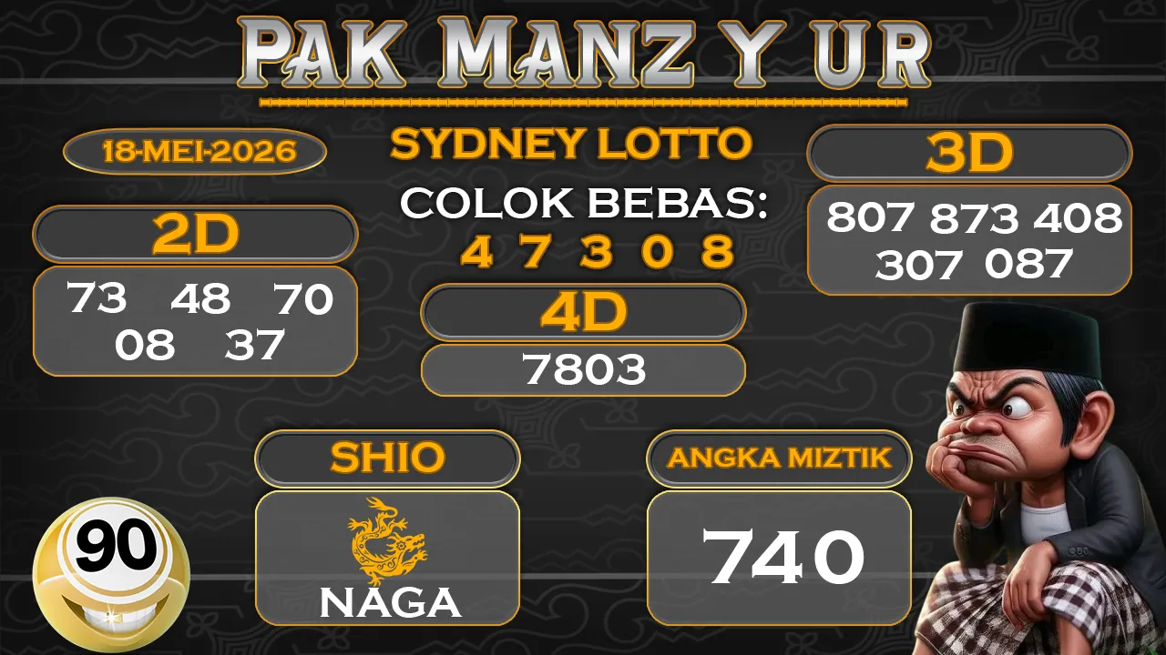 Syair pak manzyur sydney lotto 18 05 2026
