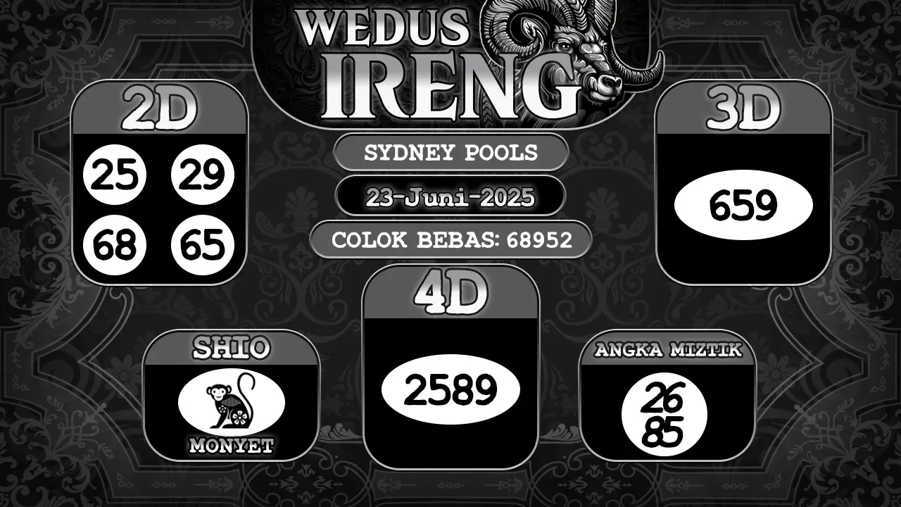 syair Wedus Ireng Sydney Pools 23 06 2025