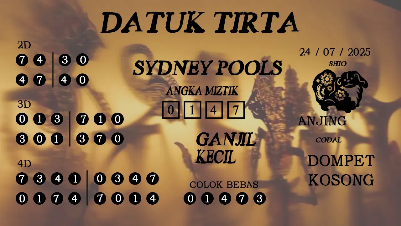 syair Datuk Tirta Sydney Pools 24 07 2025