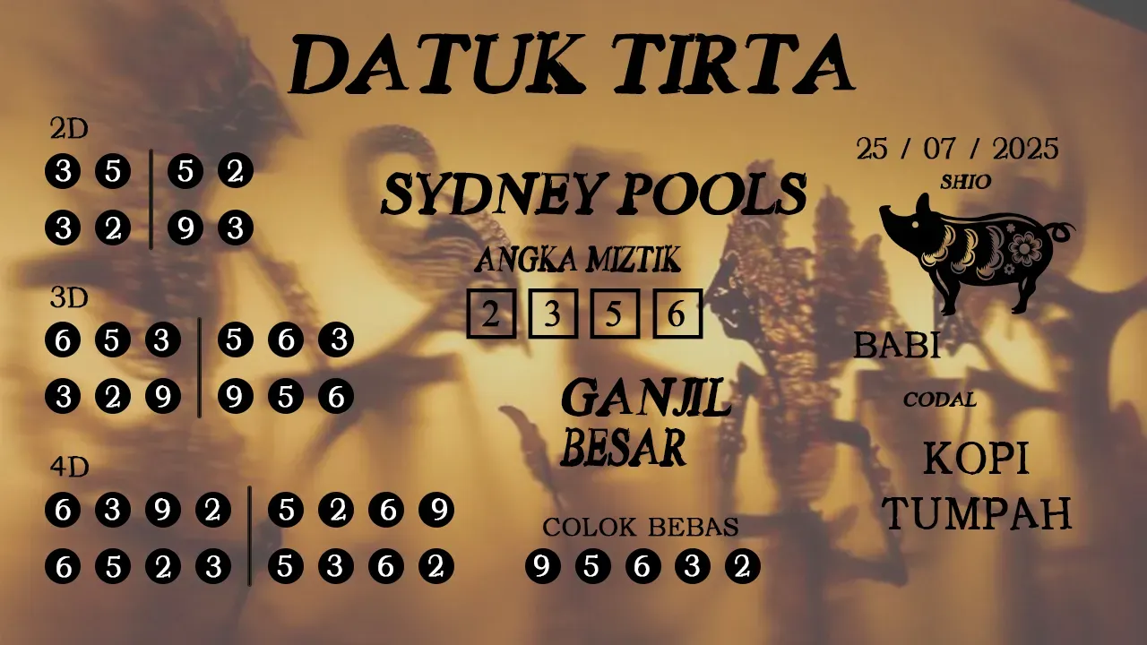 syair Datuk Tirta Sydney Pools 25 07 2025