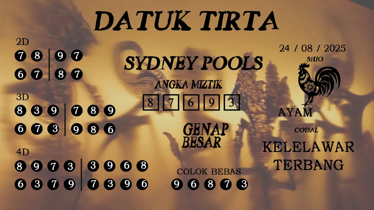 syair Datuk Tirta Sydney Pools 24 08 2025