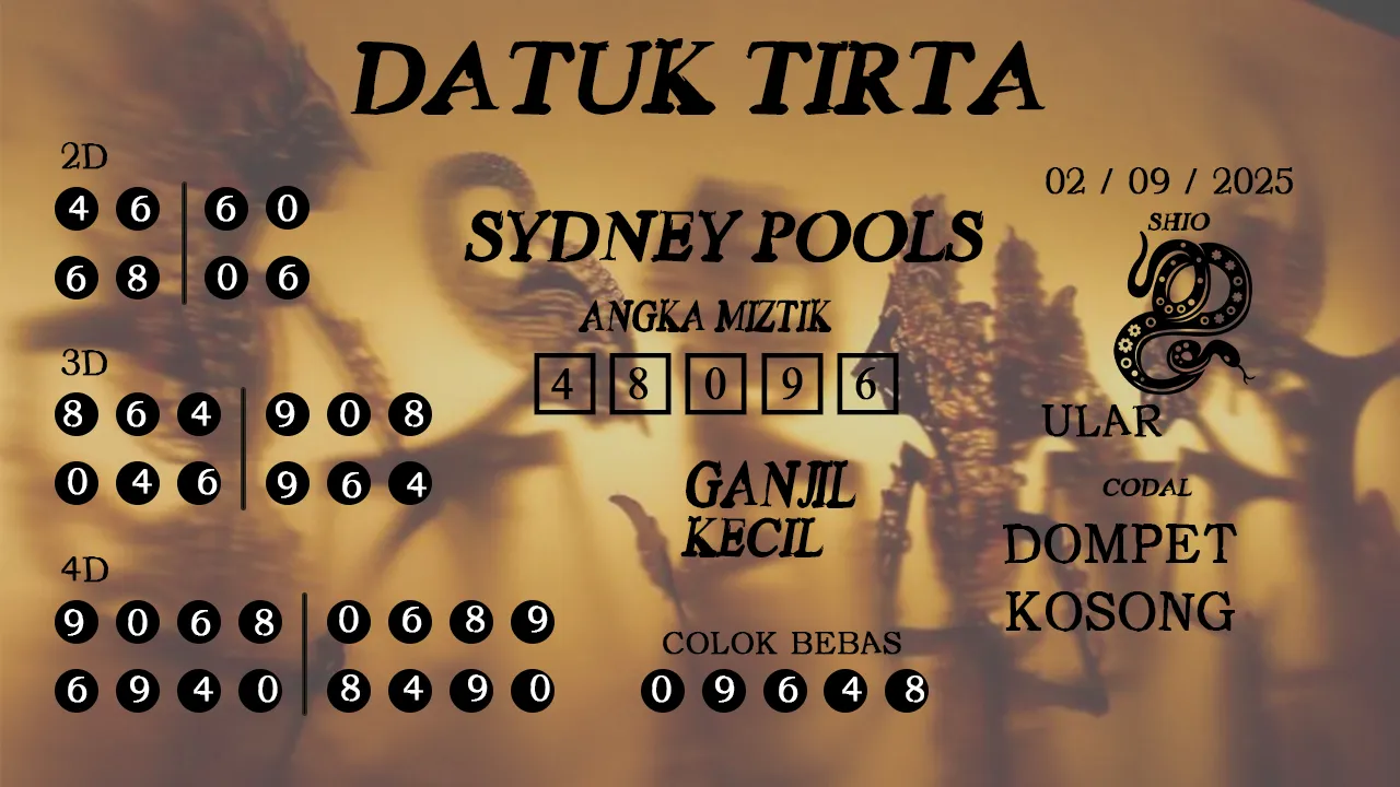 syair Datuk Tirta Sydney Pools 02 09 2025