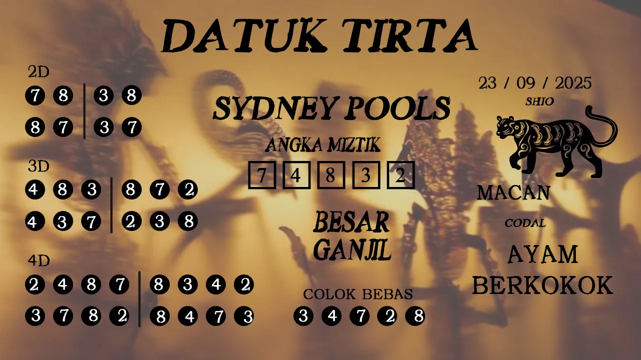 syair Datuk Tirta Sydney Pools 23 09 2025