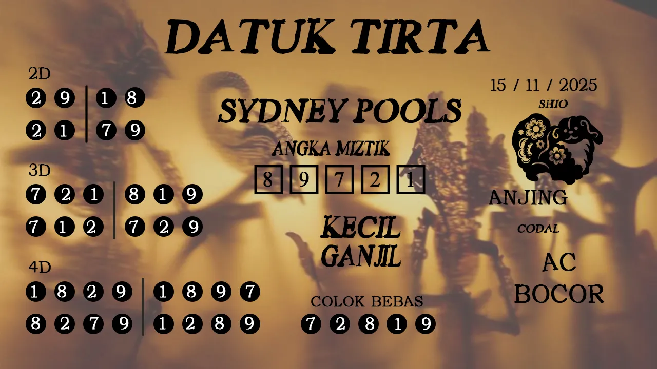 Syair datuk tirta sydney pools 15 11 2025
